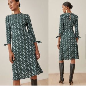 Reformation Dress Port Keyhole Long Sleeve Midi Wedding Venture